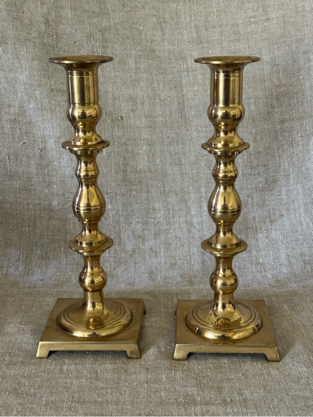 vintage 70s classic brass candlestick holders Japan